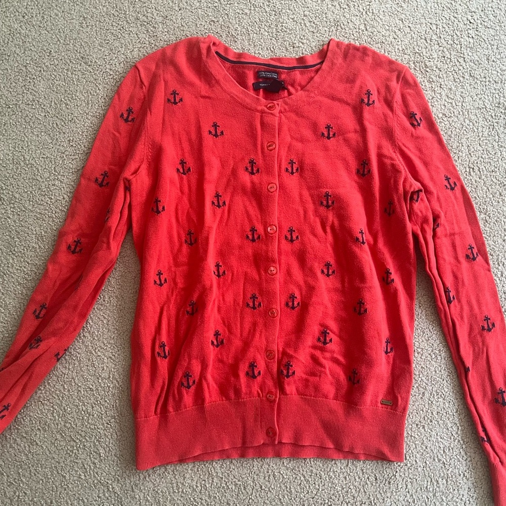 Women's Red Anchor Sweater